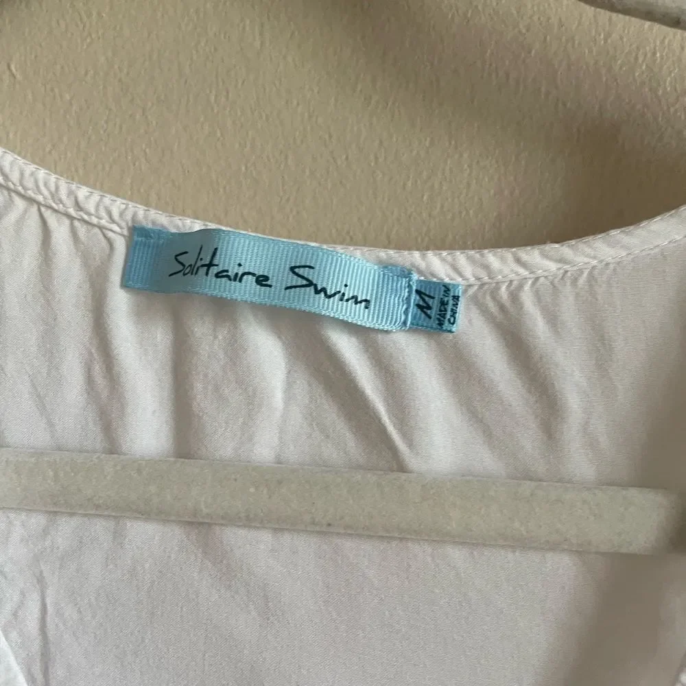 Solitaire white tank swim shirt  Sz‎ M